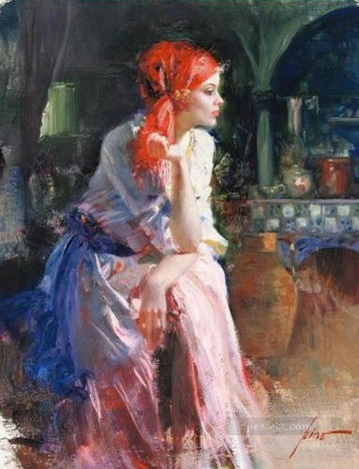 Pino Daeni Lost in Thought Oil Paintings